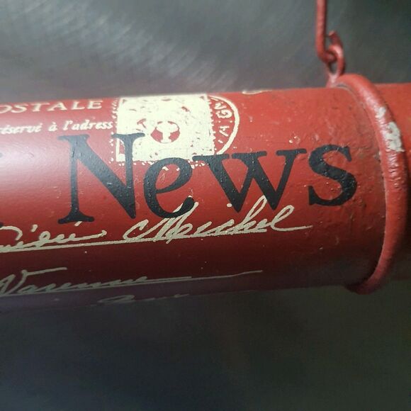 Carte Post Tube Mailbox Metal 10.5" Wall Hanging Christmas Letters To Santa - Picture 4 of 10